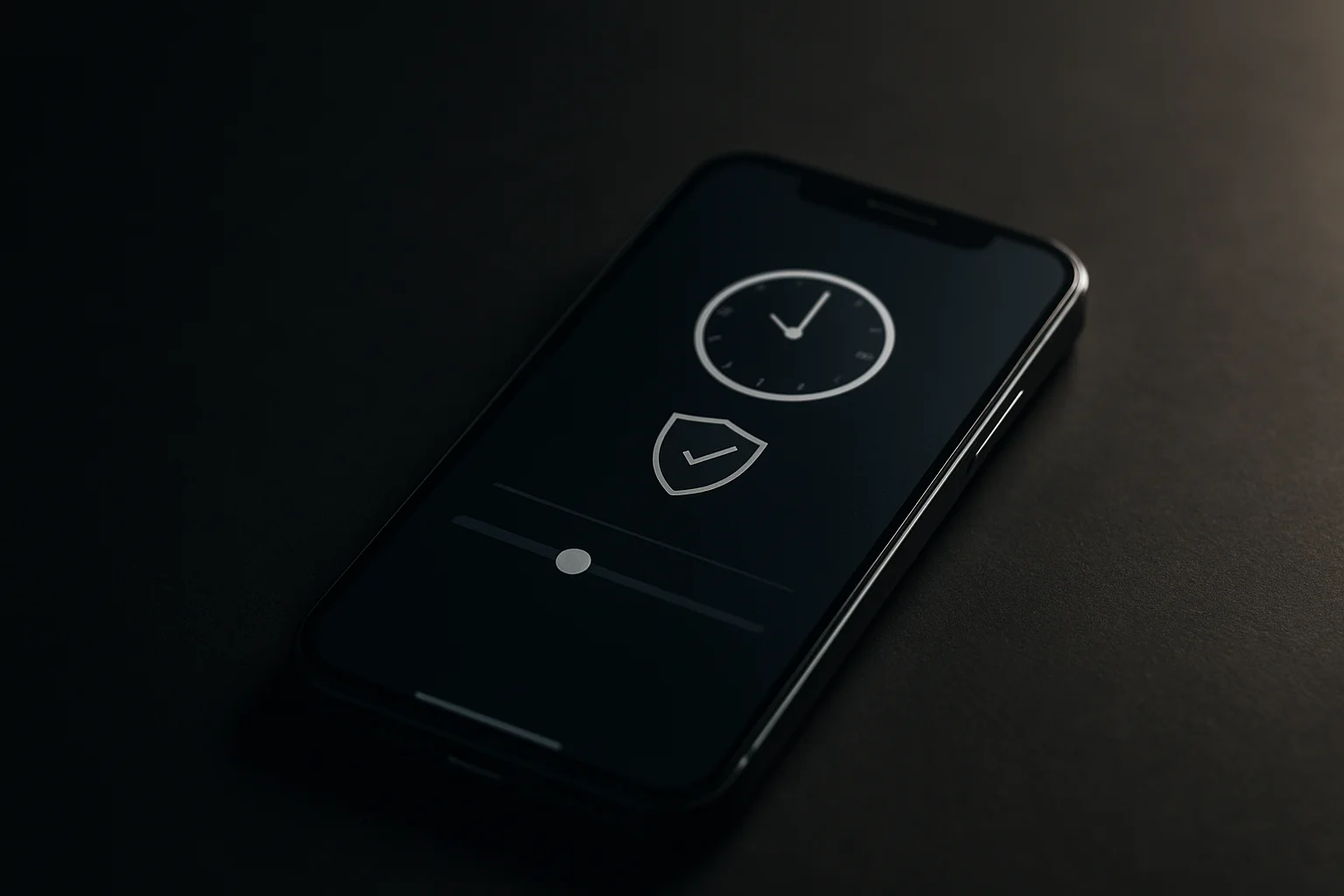 Smartphone showing responsible play screen with clock, shield, and budget slider